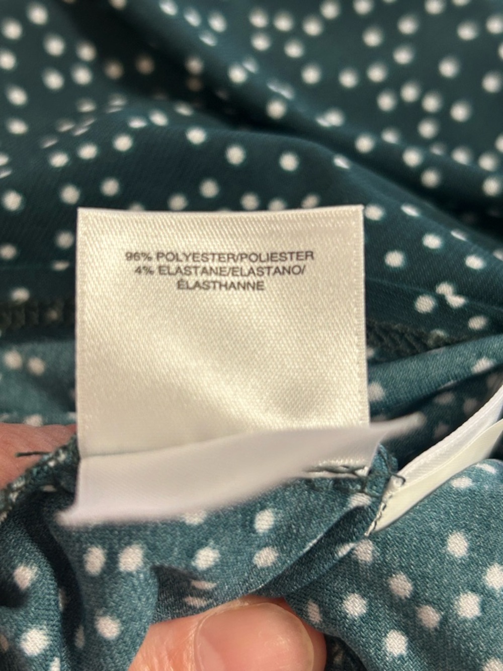Anne Klein Dark Teal Polka Dot Long-Sleeve Swing Shirt - Picture 8 of 8